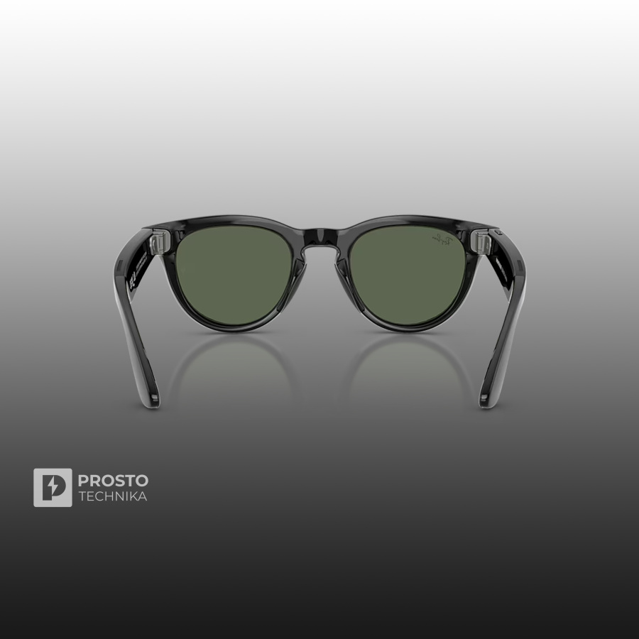 Ray-Ban Headliner (Gen 2) Глянцевый Чёрный с Зелёными Линзами (Зелёный)